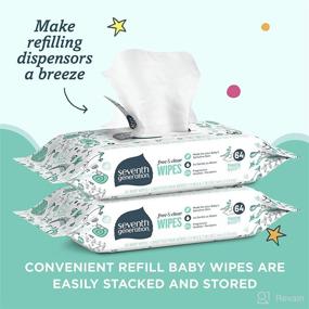 img 3 attached to 👶 Seventh Generation Baby Wipes, Unscented and Hypoallergenic, Twin Pack - 64 Count Each