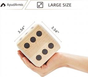 img 2 attached to Giant Wooden Yard Dice Game Set - 3.5'' Big Dice Lawn Game With Scoreboard, Carrying Bag & 6 Pine Wood Dice For Kids Adults Family