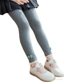 img 3 attached to 🧦 3-Pack Baby Cable Knit Footless Lace Ruffle Tights with Adorable Bowknot Leggings Stocking Pants for Toddler Kids