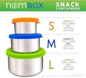 img 3 attached to Set of 3 NomBox Stainless Steel Food Storage Containers with Leak-proof Silicone Lids – Ideal for Portion Control, Food Prep & Storing in Kitchen, Lunch, and Snacks – Reusable & Washable