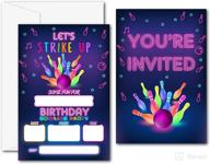 strike bowling birthday party invitations logo