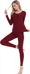 img 1 attached to Stay Cozy With Cherrydew Women'S Fleece-Lined Thermal Long Johns Set - Perfect Base Layer!