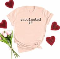get your humor on with lorsu's women's vaccinated af shirt - perfect for covid nurses and those who support vaccines! logo