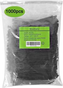 img 1 attached to 🔗 1000 Black 4-Inch Heavy Duty Nylon Cable Ties: Bulk Pack of Zip Ties