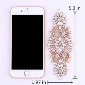 img 1 attached to Rose Gold Rhinestone Crystal Applique For Wedding Dress And Headpiece Decoration In Small Size