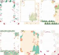 60-sheet christmas stationery paper set - 5.6" x 7.9" - featuring 6 festive designs on both sides - ideal for holiday letters and printing - scstyle christmas letterhead printer paper (s3) logo