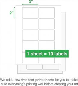 img 3 attached to ChromaLabel Этикетки для печати размером 2 x 3 дюйма, совместимые с лазерными и струйными принтерами, 250 наклеек в упаковке, 25 листов, белые