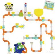 🛁 huge tub builder bath pipes toy set for toddlers and kids - 60 piece bath toy set with bath book by top right toys логотип