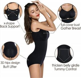 img 3 attached to Women'S Seamless Shaping Bodysuit Shapewear Top With Firm Control, Wireless Bra And One Piece Briefer - Smoother Body