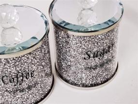 img 1 attached to 💎 Sparkling Crystal Filled 3PC Set of Tea, Sugar, and Coffee Canisters for Glamorous Kitchen Decor and Storage