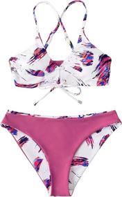 img 3 attached to CUPSHE Womens Reversible Bikini Striped Women's Clothing : Swimsuits & Cover Ups