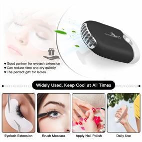 img 1 attached to Rechargeable Handheld Mini Fan Lash Dryer: Perfect For Eyelash Extension Application - MISMXC Eyelash Fan With Built In Sponge