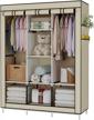 organize your closet in style with udear portable wardrobe - 6 shelves, 2 hanging sections & 4 side pockets! logo