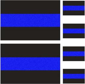 img 4 attached to 🚔 Reflective Police Thin Blue Line Bumper Decals & License Plate Vinyl Stickers Bundle - Honoring Police Law Enforcement | Cars, Trucks, Windows