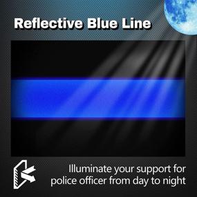 img 1 attached to 🚔 Reflective Police Thin Blue Line Bumper Decals & License Plate Vinyl Stickers Bundle - Honoring Police Law Enforcement | Cars, Trucks, Windows