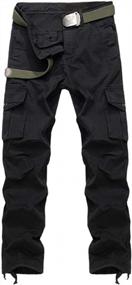 img 2 attached to AKARMY Relaxed Fit Cotton Twill Cargo Pants For Men - Ideal For Outdoor Hiking And Combat