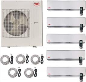 img 4 attached to YMGI Five Zone Ductless Mini Split Air Conditioner With Heat Pump: 51000 BTU And Easy Wall Mount Installation Kit