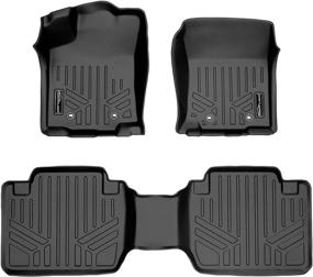 img 4 attached to 🚗 Enhance Your Toyota Tacoma's Style and Protection with MAXLINER Custom Fit Floor Mats - 2 Row Liner Set in Sleek Black (2018-2022 Access/Extended Cab)