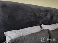img 1 attached to Protect Your Headboard With WOMACO Velvet Slipcover In Dark Gray For Bedroom Decor (Sizes 35"-50") review by Travis Rio