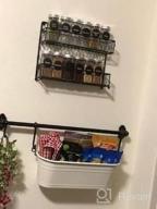 img 1 attached to Organize Your Kitchen With MyGift® Farmhouse Style Metal Wire Spice Rack - 2-Tier Seasoning Jar Storage Organizer For Wall Mount Or Countertop, In Sleek Black review by Theresa Thomas
