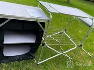 img 1 attached to Portable And Convenient: Goplus Folding Camping Kitchen Table With Storage, Windscreen, And Cook Station For Outdoor BBQ, Picnics & Parties review by Justin Guldin