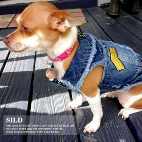 img 3 attached to 🐶 Stylish Small/Medium Dog Jeans Jacket: Cool Blue Denim Coat Perfect for Puppy Fashion - Vintage Washed Clothes with Classic Hoodies and Lapel Vests - SILD Pet Clothes