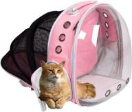 🐱 кошачий рюкзак-переноска с прозрачным окном, расширяемым дном, складывающийся, с дышащими отверстиями: идеально подходит для больших кошек, походов, путешествий, кемпинга - до 22 фунтов. логотип
