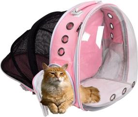 img 4 attached to 🐱 Cat Backpack Carrier Bubble Expandable Foldable Breathable Pet Carrier: Ideal for Large Cats, Hiking, Traveling, Camping - Up to 22 Lbs