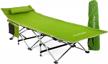 deluxe collapsible single person camping bed in a bag with pillow - alpcour folding cot for indoor & outdoor use - ultra lightweight, comfortable design supports adults & kids up to 300 lbs. logo