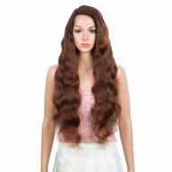get the flawless look with joedir long body wave lace front wig for black women - ombre brown color, 150% density, 5" deep part, and heat resistant synthetic hair with baby hair logo
