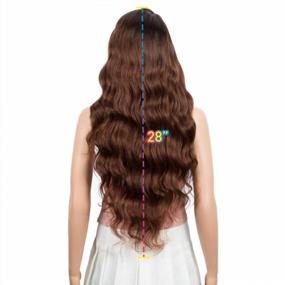 img 1 attached to Get The Flawless Look With JOEDIR Long Body Wave Lace Front Wig For Black Women - Ombre Brown Color, 150% Density, 5" Deep Part, And Heat Resistant Synthetic Hair With Baby Hair