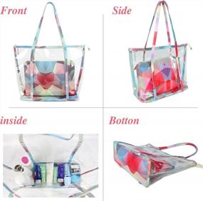 img 2 attached to PVC Transparent Bag Women'S Handbag Clear Purse MICOM Work Tote (Pink)