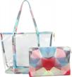 pvc transparent bag women's handbag clear purse micom work tote (pink) logo