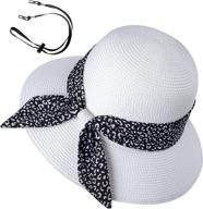 женская летняя пляжная соломенная шляпа от солнца с бантом, защита от ультрафиолета upf 50, широкие поля, складная кепка с ремешком на подбородке логотип