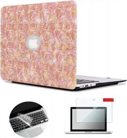 img 4 attached to Se7Enline MacBook Pro Retina 13 Inch Case (2012-2016): Hard Plastic Cover With Keyboard Skin, Screen Protector & Pink Leaf Design, Compatible With Model A1502/A1425