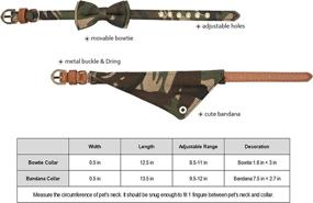 img 2 attached to 🐶 Gyapet Dog Collar for Small Dog and Cat with Bow Tie and Bandana, Set of 2, PU Adjustable Scarf, Cute Camo Design