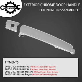 img 2 attached to 🚪 Front Left Driver Side Exterior Chrome Door Handle with Keyhole, No Smart Key, for Infiniti FX35 FX45 2003-2008, Nissan Murano 2003-2007, Rogue 2008-2013 | Replaces OEM# 80640-CA012, 80640CA012