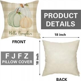 img 3 attached to Fjfz Fall Farmhouse Pumpkin Decorative Pillow Cover With Buffalo Plaid Pattern For Autumn Thanksgiving Decoration - 18" X 18" Cotton Linen Cushion Case For Sofa Couch