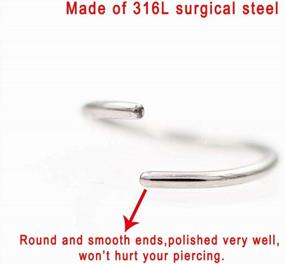 img 2 attached to 22G/20G/18G Seamless Nose Rings Hoop Septum Ring Piercing Earrings For Women & Men - 6Mm/8Mm/10Mm/12Mm - Silver, Gold & Rose Gold