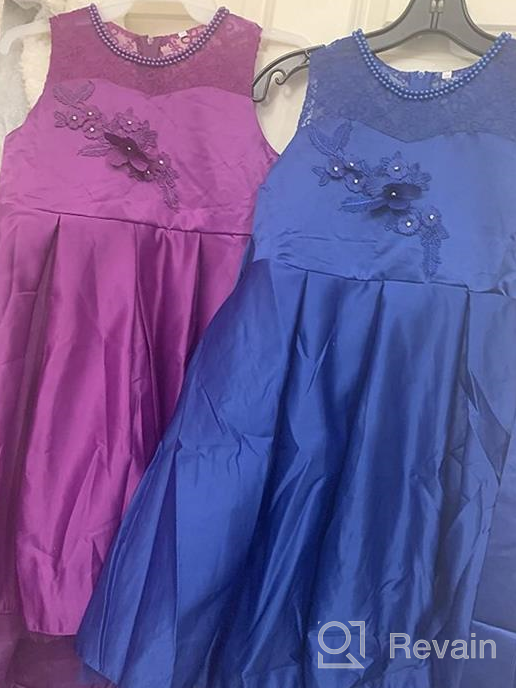 img 1 attached to Girls' Clothing: Sleeveless Princess 👗 Communion Sundress in PBurgundy for Dresses review by Aurora Lowe