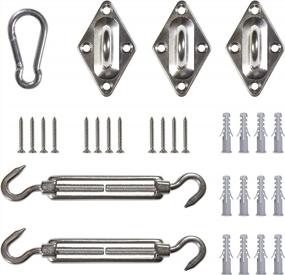 img 4 attached to 316 Stainless Steel Amgo Triangle Sun Shade Sail Canopy Installation Hardware Kit Accessory 18 PC, 6 Inches Turnbuckles Anti Rust Heavy Duty