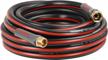 yamatic 25ft garden water hose - durable 5/8 inch hose with solid brass connector for outdoor, car wash, lawn - all-weather black hose logo