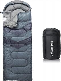 img 4 attached to MalloMe Camping Sleeping Bags For Adults - Compact Sleeping Bag For Hiking, Backpacking, Cold Weather & Warm - Lightweight Packable Travel Gear Summer & Winter - Kids Girls Boys 1 & Double 2 Person