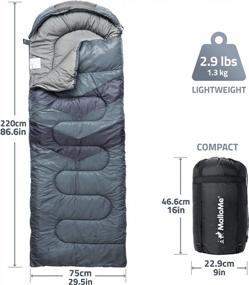 img 2 attached to MalloMe Camping Sleeping Bags For Adults - Compact Sleeping Bag For Hiking, Backpacking, Cold Weather & Warm - Lightweight Packable Travel Gear Summer & Winter - Kids Girls Boys 1 & Double 2 Person