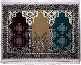 img 3 attached to Experience Divine Comfort With Modefa Turkish Islamic Prayer Rug - Multi-Person Velvet Praying Mat For Large Gatherings - Floral Arch Design For Enhanced Serenity