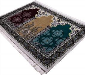 img 2 attached to Experience Divine Comfort With Modefa Turkish Islamic Prayer Rug - Multi-Person Velvet Praying Mat For Large Gatherings - Floral Arch Design For Enhanced Serenity