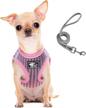 pink xs dog and cat harness with leash - escape proof, reflective, and comfortable fit for small to medium pets logo