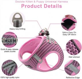 img 3 attached to Pink XS Dog And Cat Harness With Leash - Escape Proof, Reflective, And Comfortable Fit For Small To Medium Pets