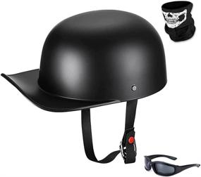 img 4 attached to 🏍️ Woljay Vintage Open Face Motorcycle Helmet Retro Baseball Cap Half Helmets Men Women DOT Certified - Cruiser Street Scooter Moped Cap Jet with Mask Glasses