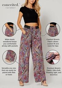 img 2 attached to Stylish And Functional Palazzo Pants For Women - Find Your Perfect Pair With Pockets, High Waist And Wide Legs In Multiple Colors And Prints